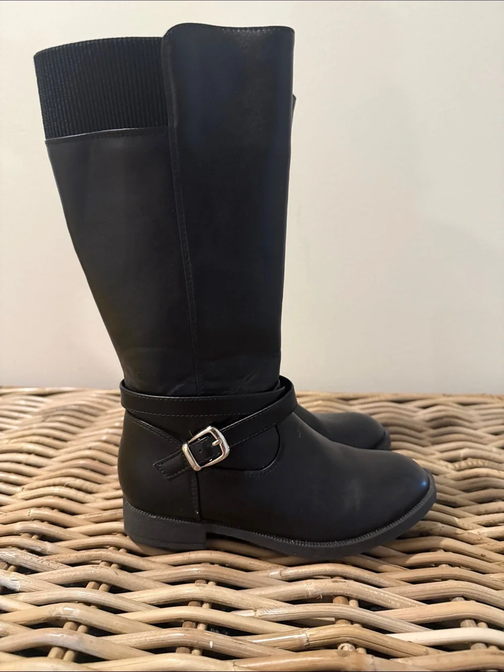 Kelly & Katie Black Tall Buckle Riding Boots